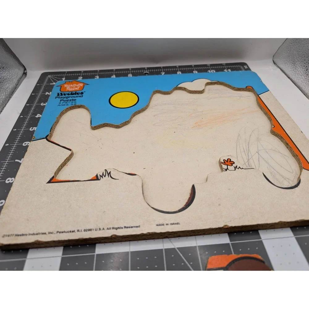 Romper Room Weebles Cork Wood Puzzle Playground 1977‎ Hasbro 418-11